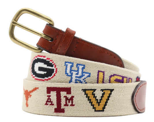 SEC Needlepoint Belt – Hand-Stitched Collegiate Game Day & Tailgate Accessory for Football Fans, 2025 Gifts for him